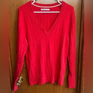 Old Navy Red Skinny Cable Lightweight VNeck Sweater Size XXL